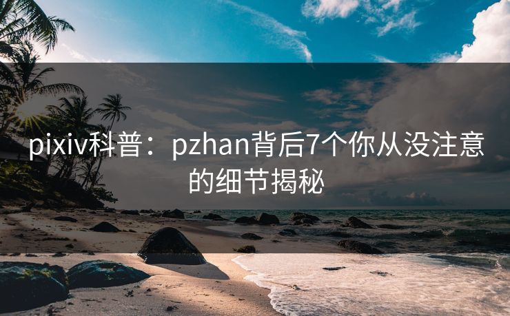 pixiv科普：pzhan背后7个你从没注意的细节揭秘